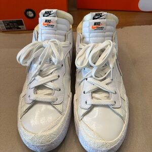 Size 13 - Nike Blazer Low x Sacai Men's White Sail Sneakers, DM6443-100